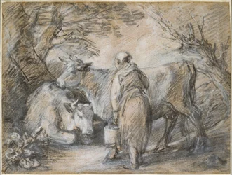 Milkmaid with Two Cows
